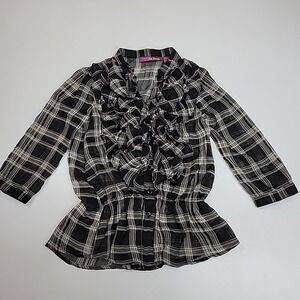 Epic Threads Girls Long Sleeve Blouse Sz M Blousy Neckline Trendy Comfy Mystic